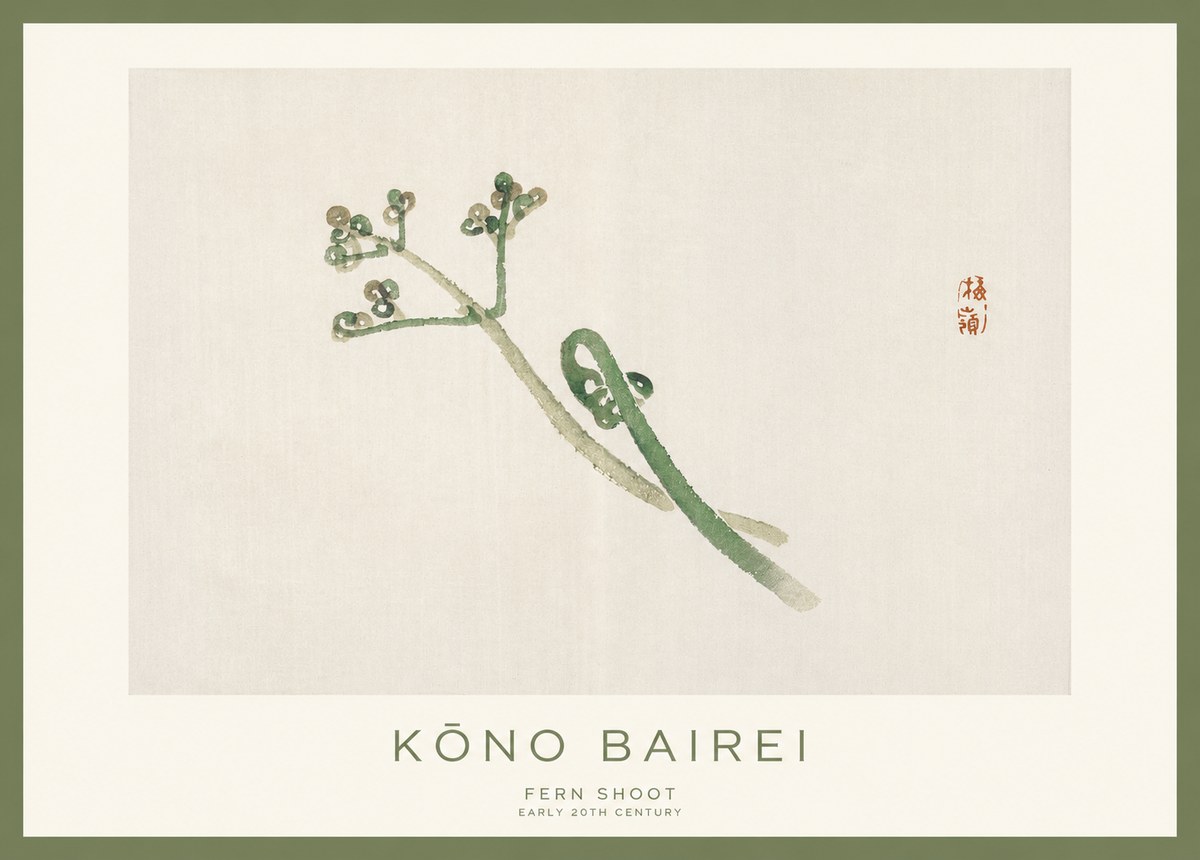 Kōno Bairei Fern Shoot No1 - Poszter