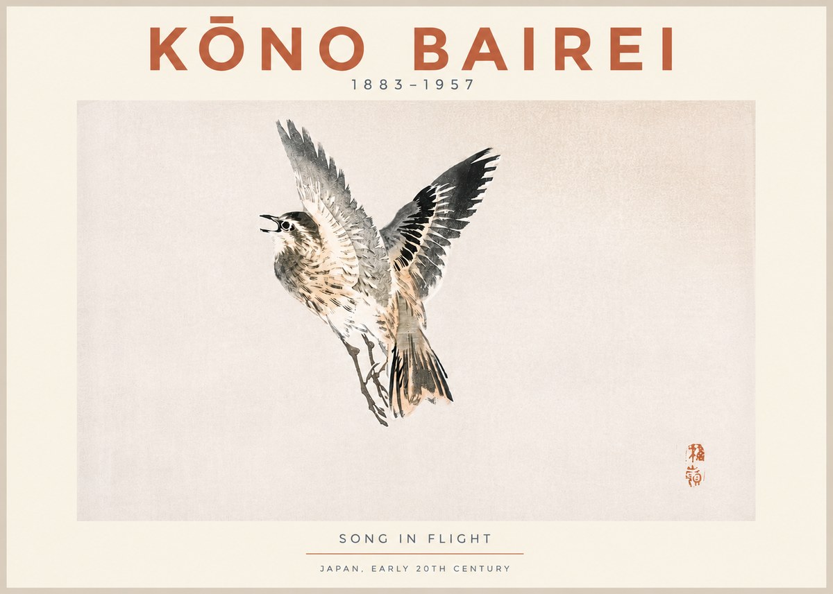 Kōno Bairei Song in Flight No3 - Poszter