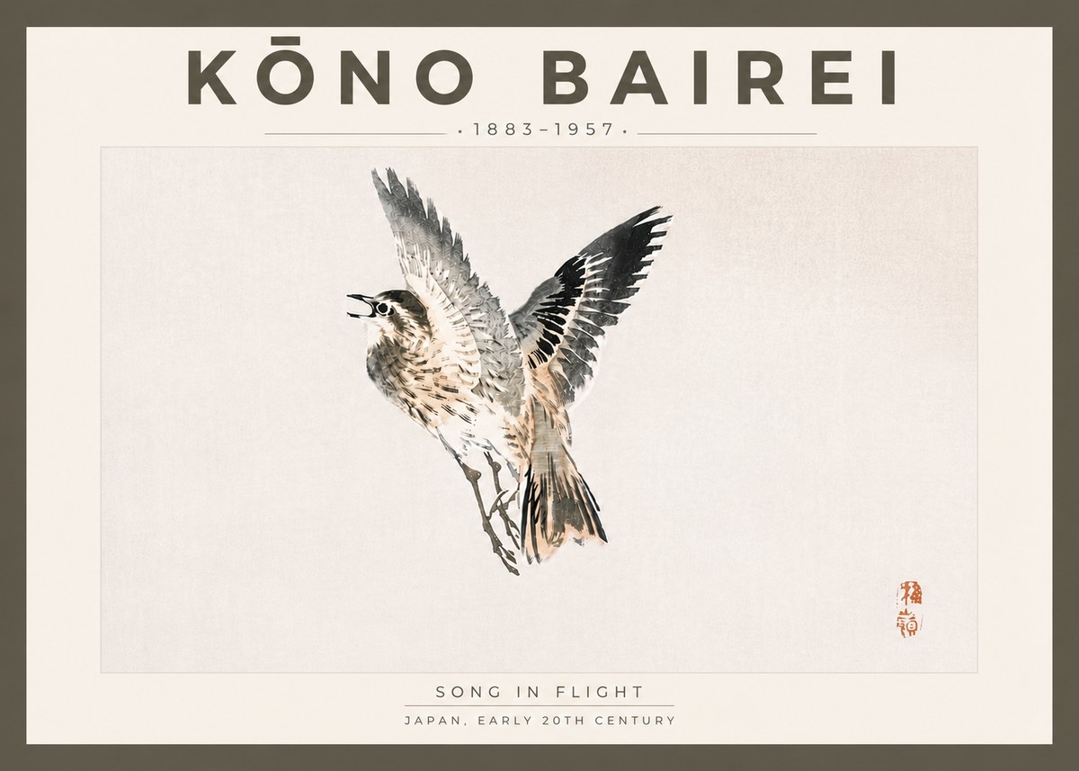Kōno Bairei Song in Flight No5 - Poszter