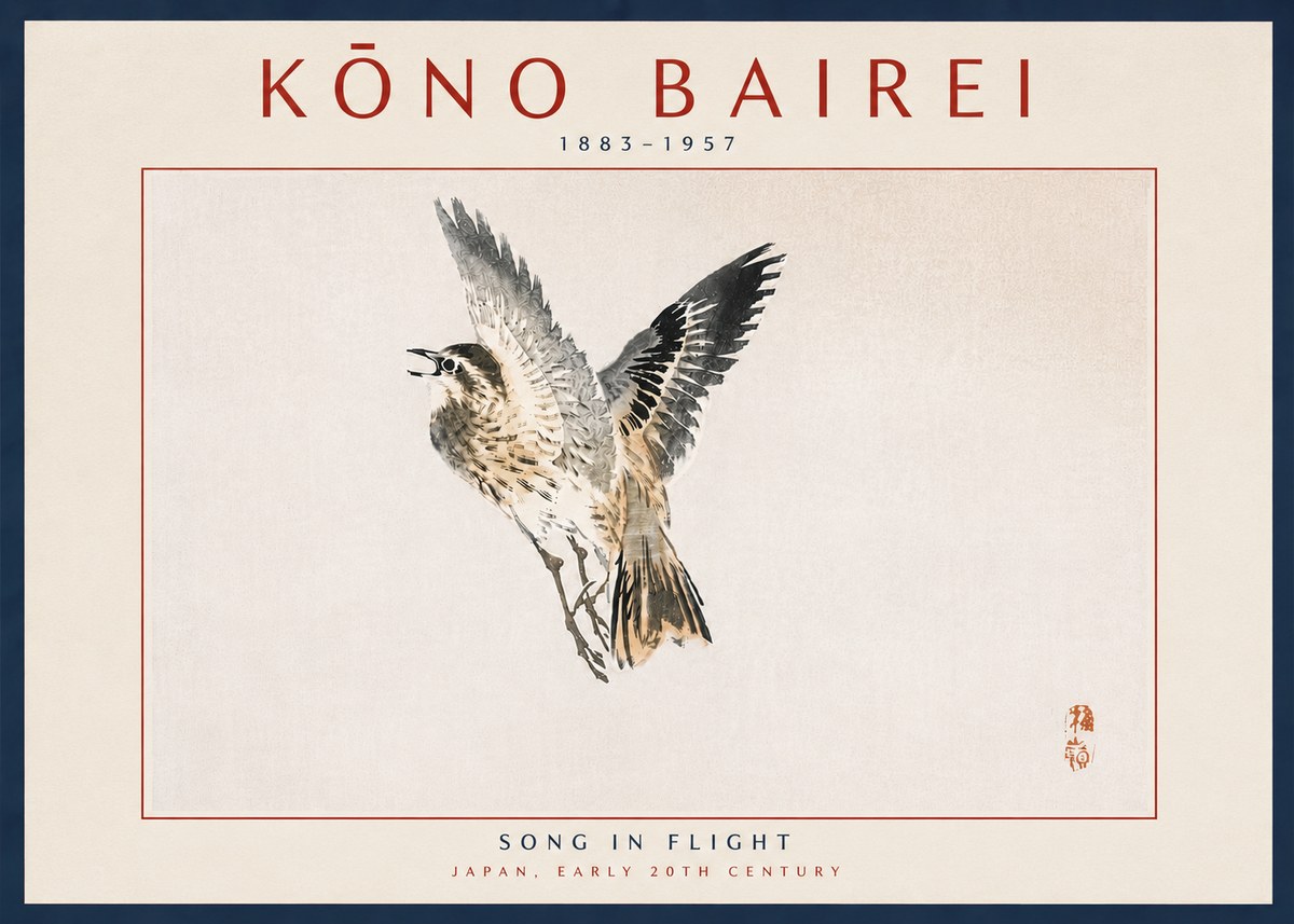 Kōno Bairei Song in Flight No6 - Poszter