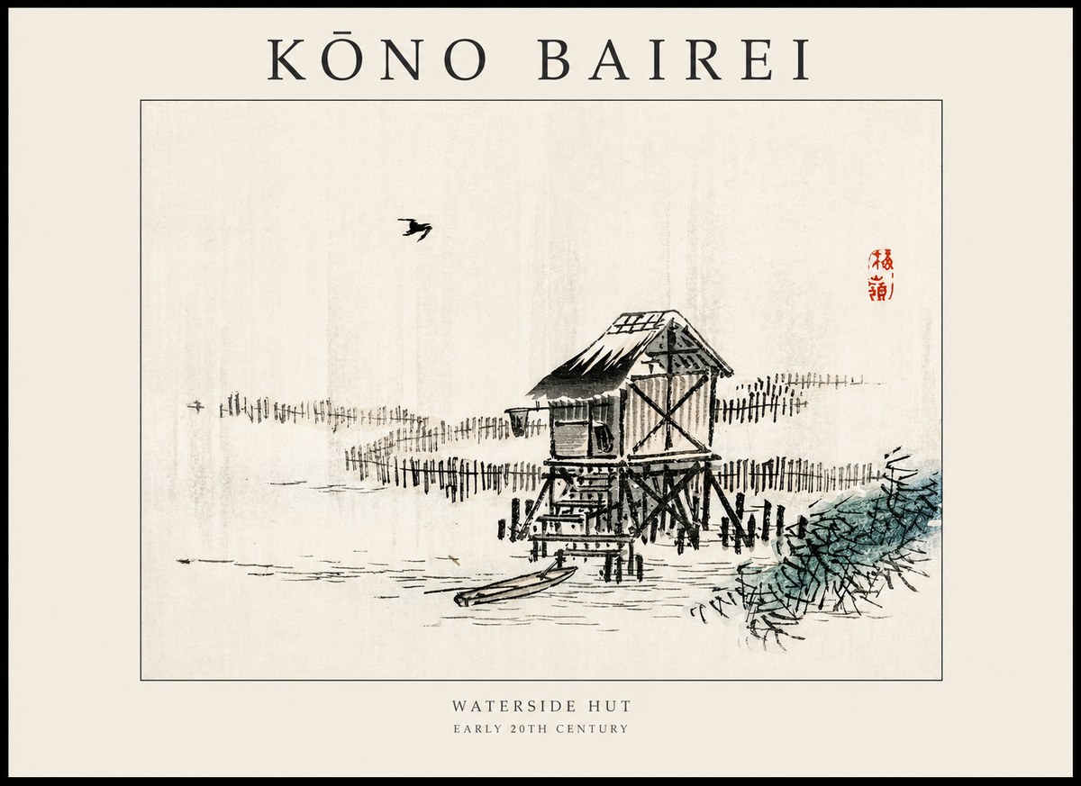 Kōno Bairei Waterside Hut No1 - Poszter