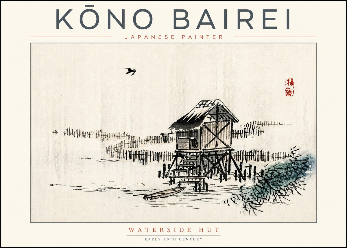 Kōno Bairei Waterside Hut No2 - Poszter