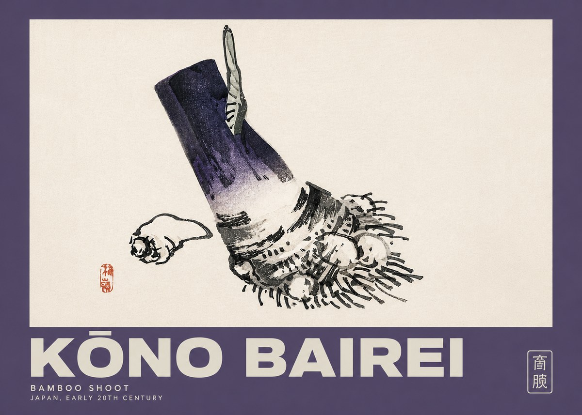 Kōno Bairei Bamboo Shoot No4 - Poszter
