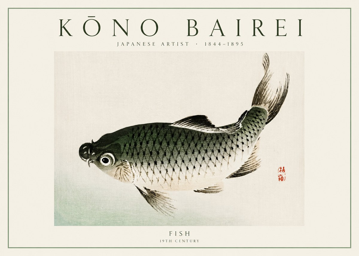 Kōno Bairei Fish I No1 - Poszter