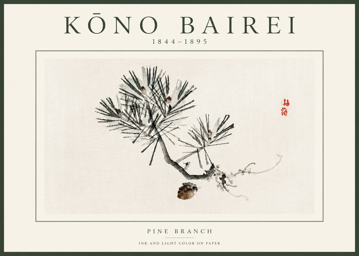 Kōno Bairei Pine Branch No2 - Poszter