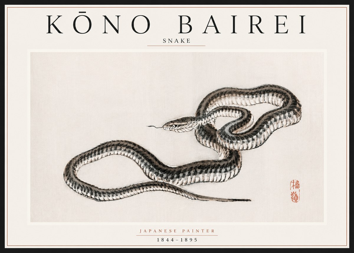 Kōno Bairei Snake No5 - Poszter