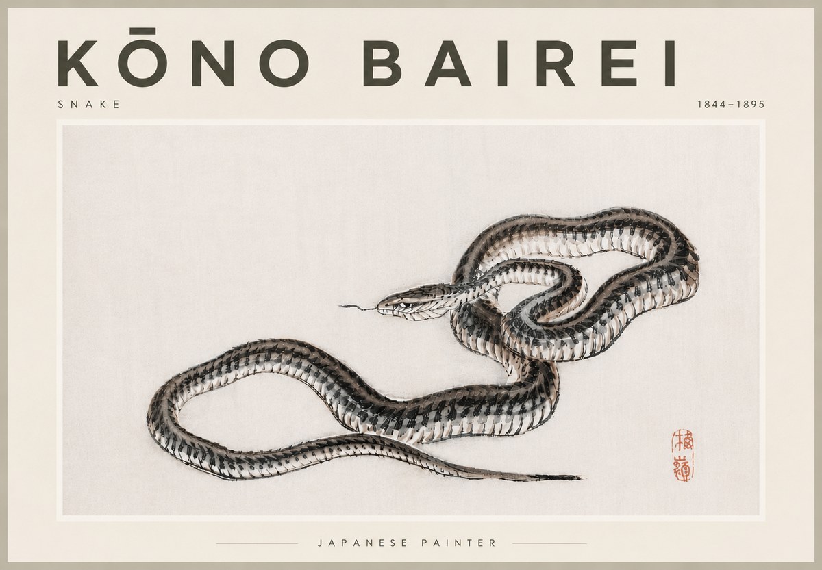 Kōno Bairei Snake No6 - Poszter