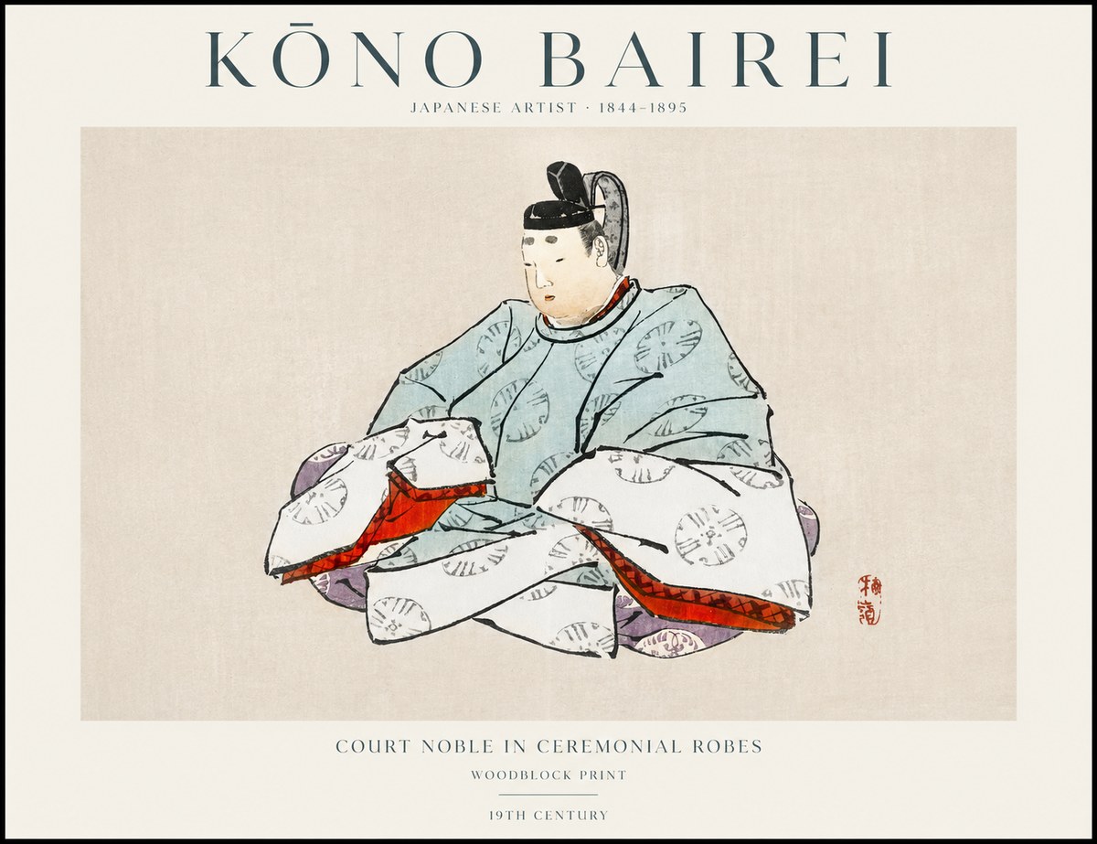 Kōno Bairei Court Noble in Ceremonial Robes No1 - Poszter