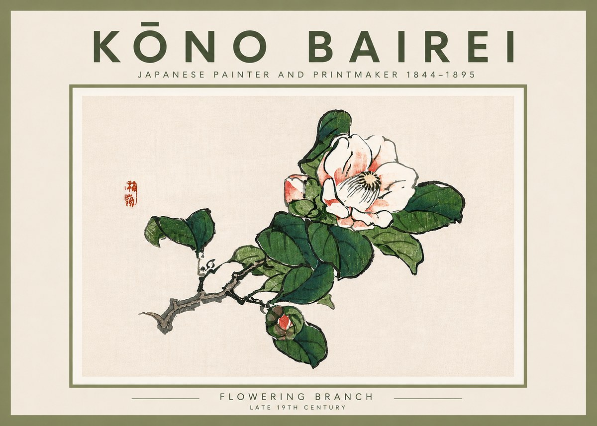 Kōno Bairei Flowering Branch No5 - Poszter