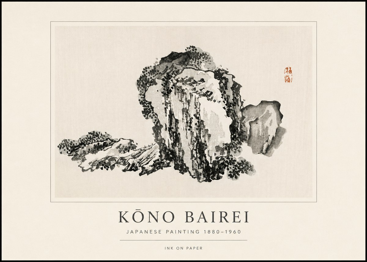 Kōno Bairei Rock Formation No1 - Poszter