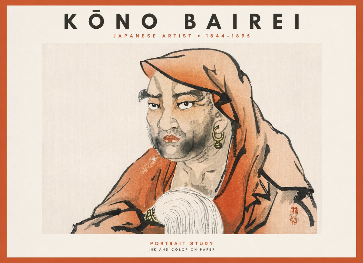 Kōno Bairei Portrait Study No1 - Poszter