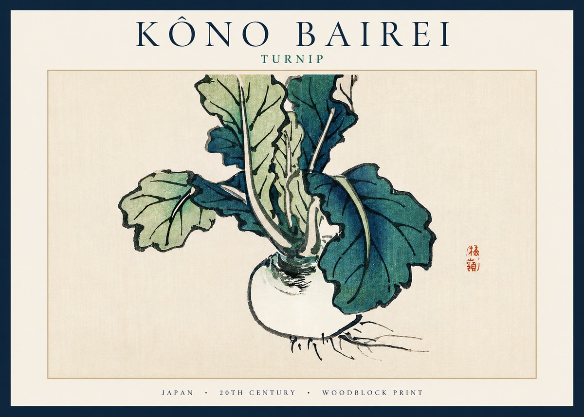 Kōno Bairei Turnip No3 - Poszter