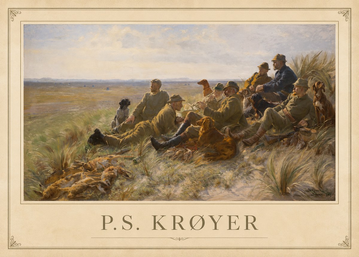 P.S. Krøyer Hare-hunting in the Dunes No1 - Poszter
