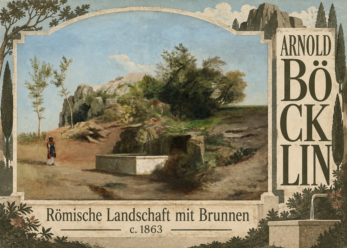 Arnold Böcklin Römische Landschaft Mit Brunnen No6 - Poszter