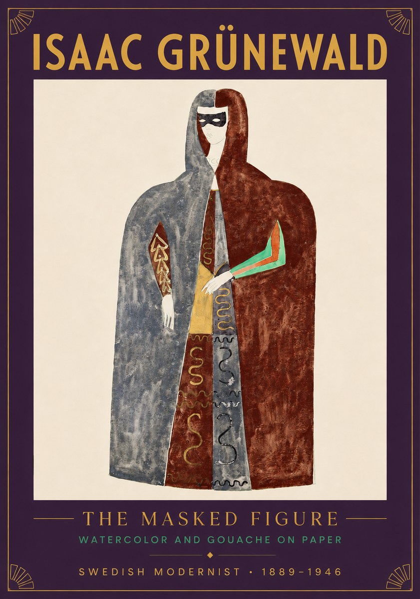 Isaac Grünewald The Masked Figure No3 - Poszter