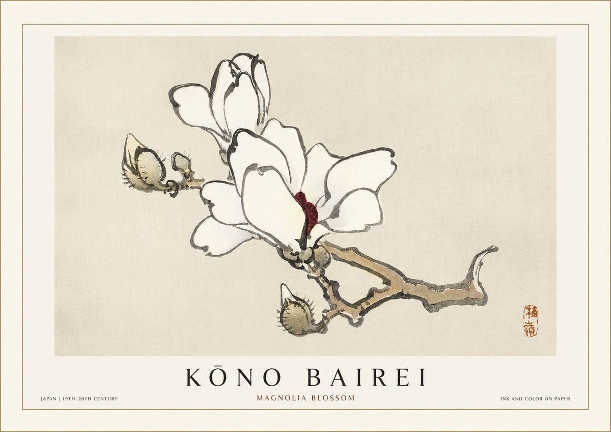 Kōno Bairei Magnolia Blossom No1 - Poszter