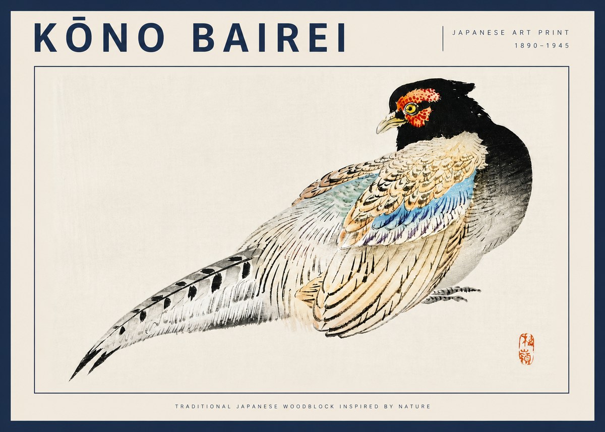 Kōno Bairei Pheasant No4 - Poszter
