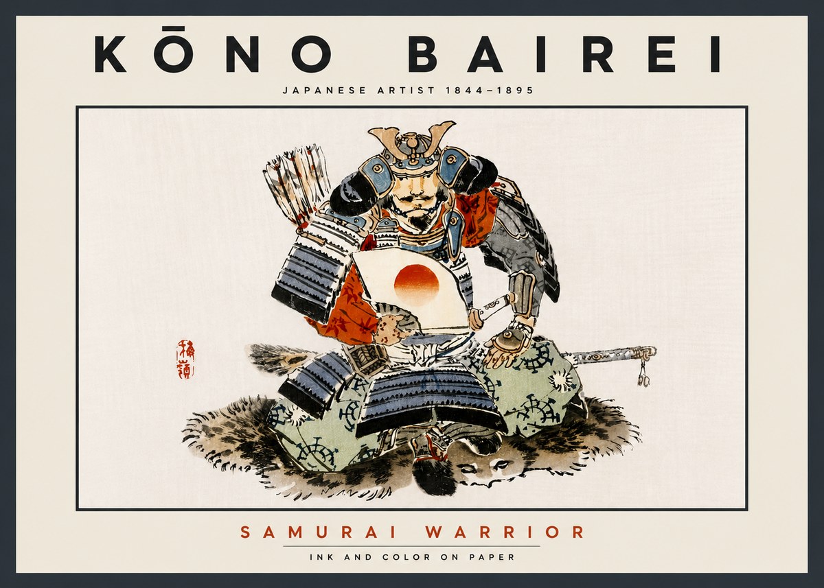 Kōno Bairei Samurai Warrior No6 - Poszter