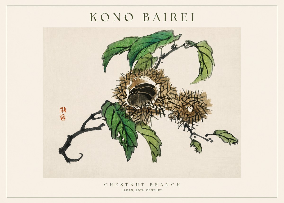 Kōno Bairei Chestnut Branch No1 - Poszter