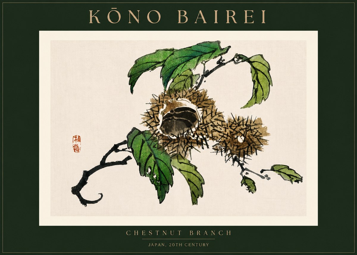 Kōno Bairei Chestnut Branch No2 - Poszter