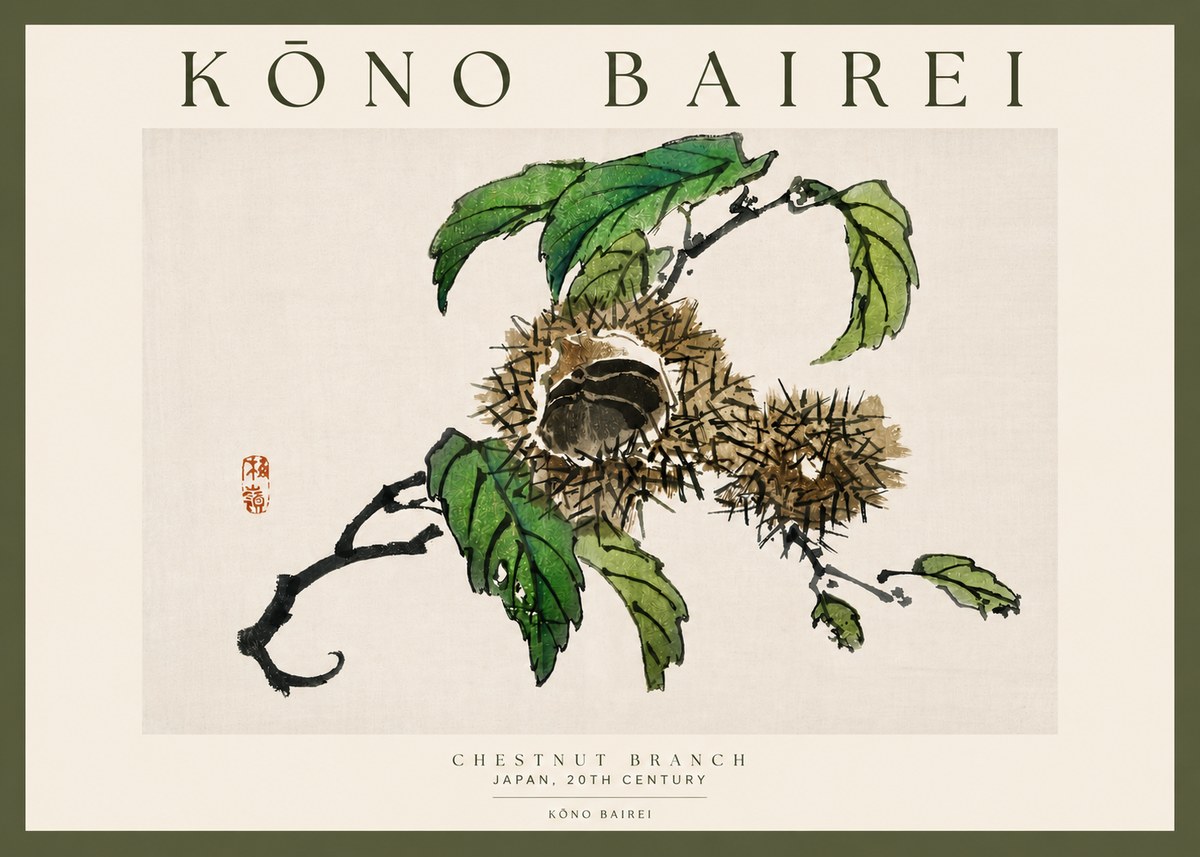 Kōno Bairei Chestnut Branch No3 - Poszter