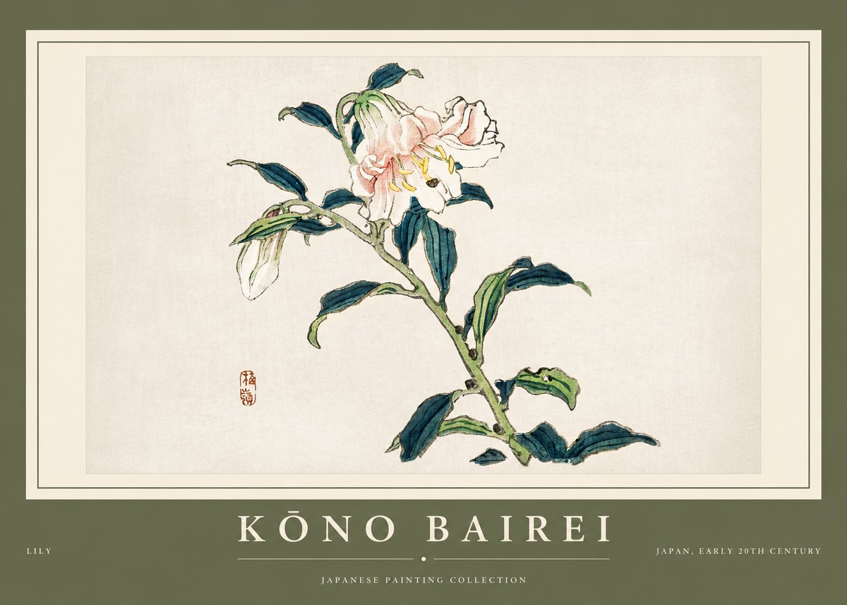 Kōno Bairei Lily No2 - Poszter