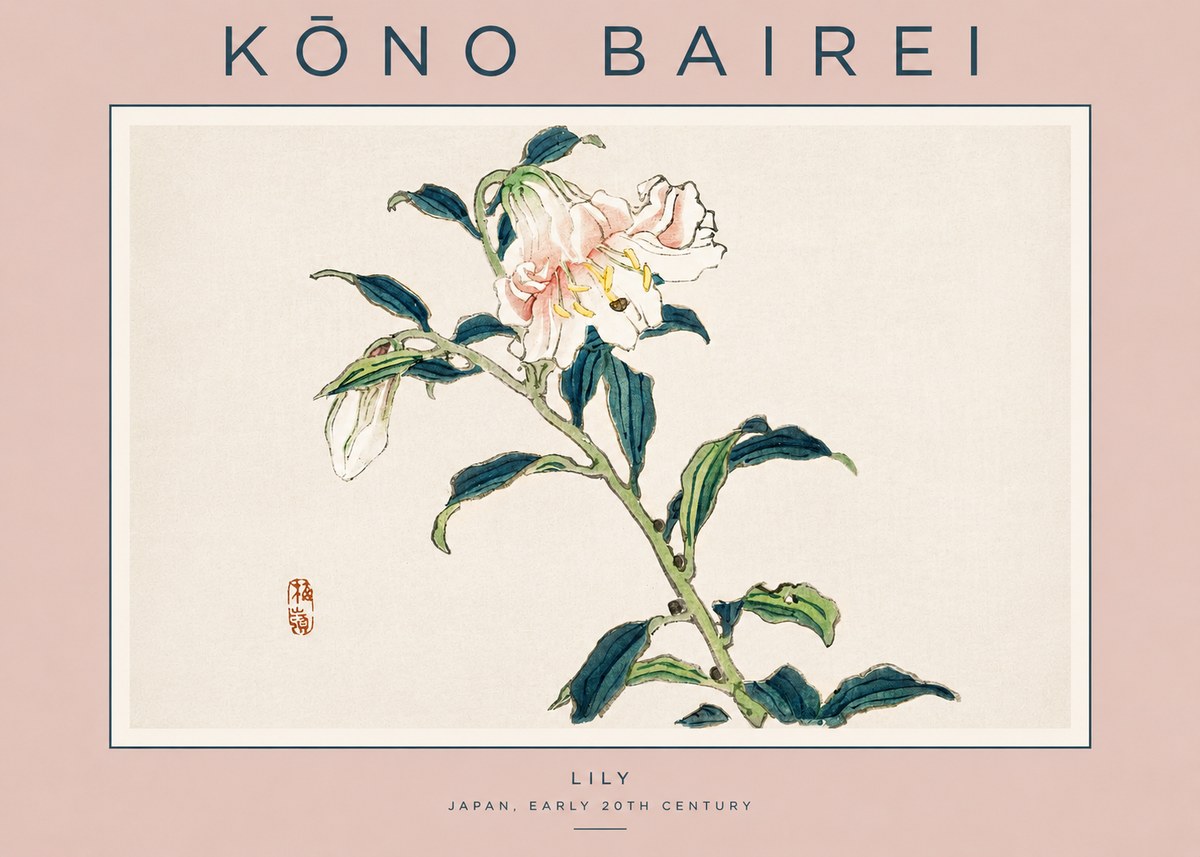 Kōno Bairei Lily No3 - Poszter