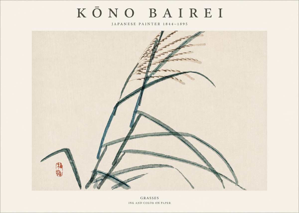Kōno Bairei Grasses No1 - Poszter