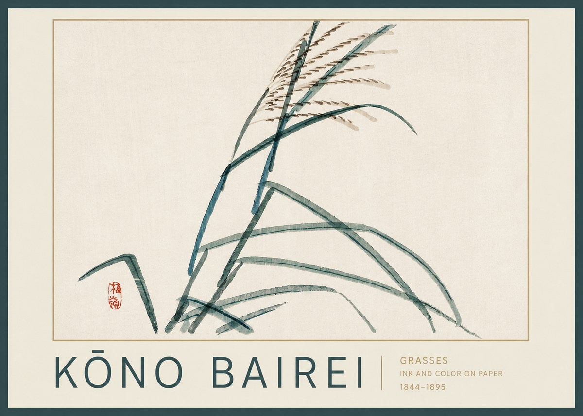 Kōno Bairei Grasses No2 - Poszter