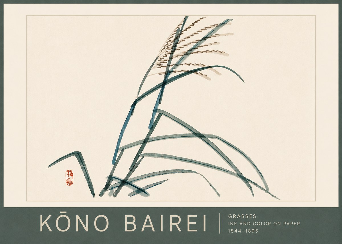 Kōno Bairei Grasses No6 - Poszter