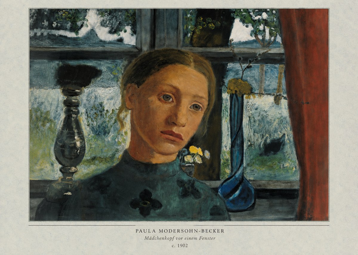 Paula Modersohn-Becker Mädchenkopf Vor Einem Fenster No4 - Poszter