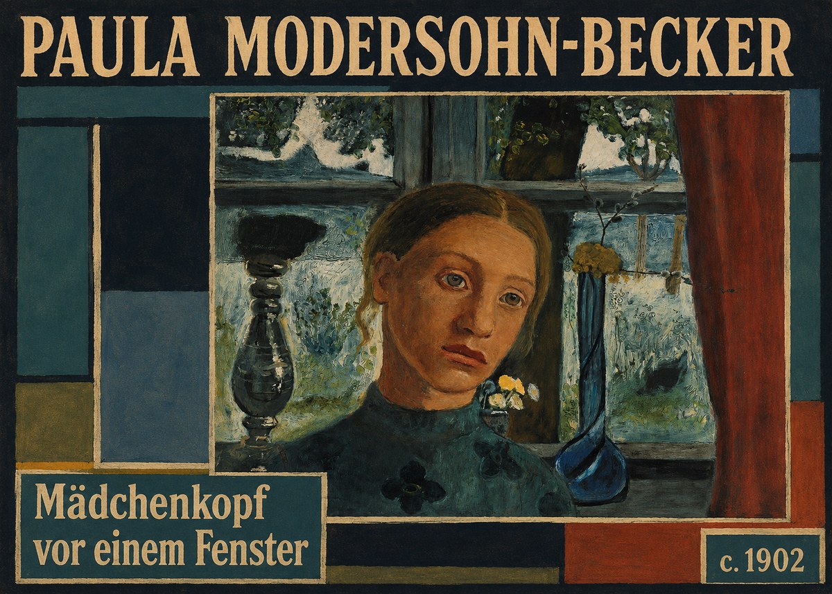 Paula Modersohn-Becker Mädchenkopf Vor Einem Fenster No6 - Poszter
