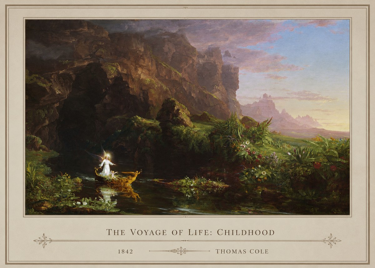 Thomas Cole The Voyage of Life: Childhood I No1 - Poszter