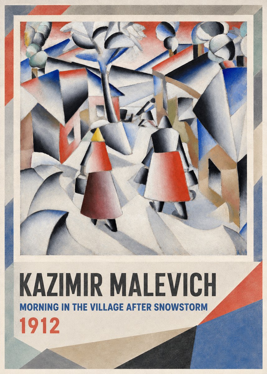 Kazimir Malevich Morning in the Village After Snowstorm No1 - Poszter