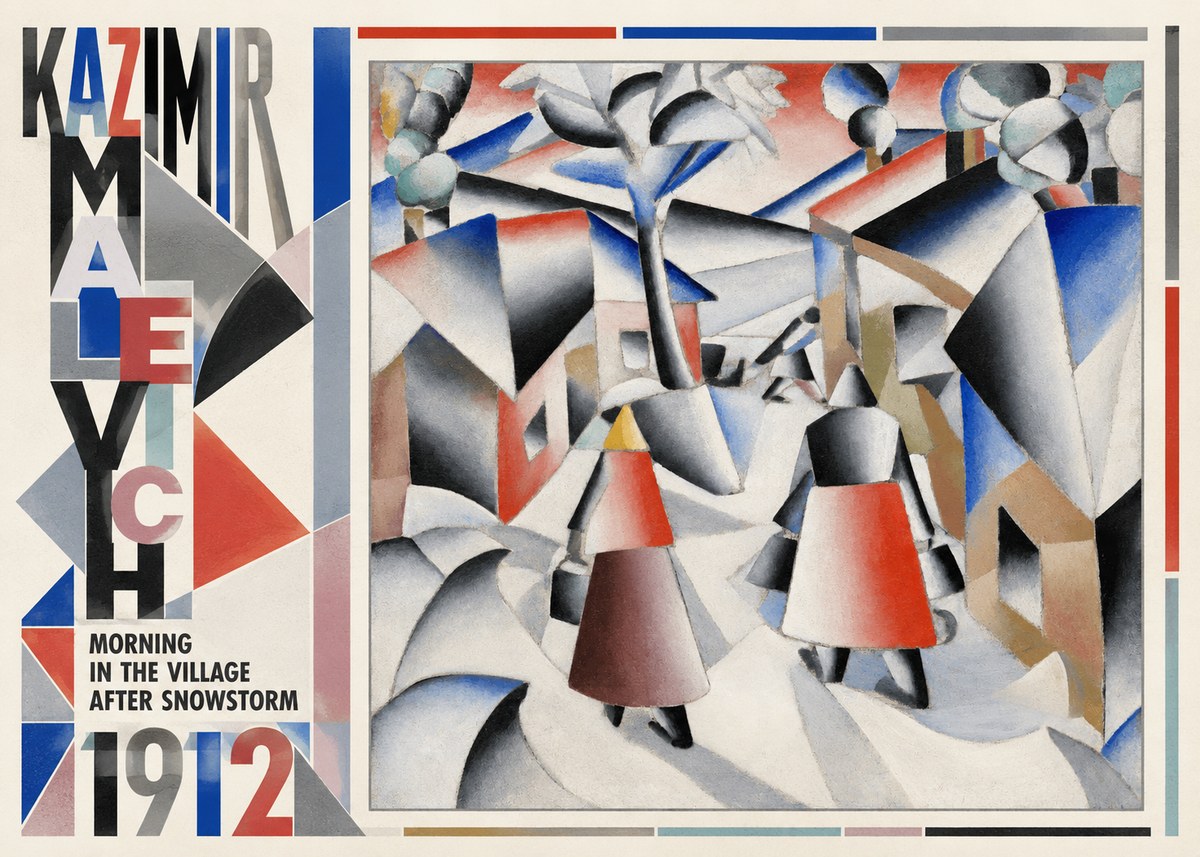 Kazimir Malevich Morning in the Village After Snowstorm No6 - Poszter