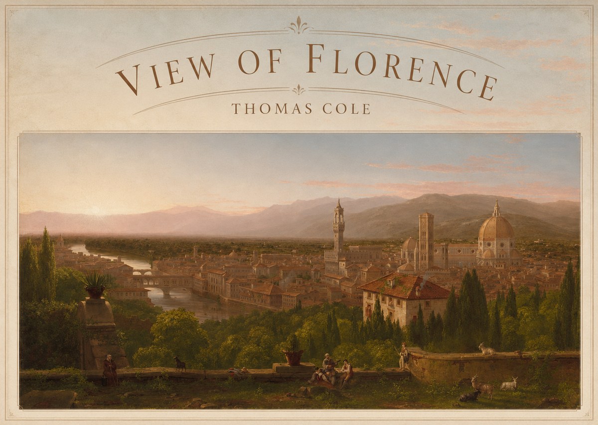 Thomas Cole View of Florence No5 - Poszter