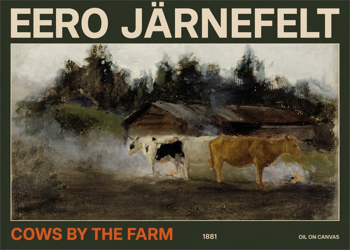 Eero Järnefelt Cows by the Farm · 1881 No2 - Poszter
