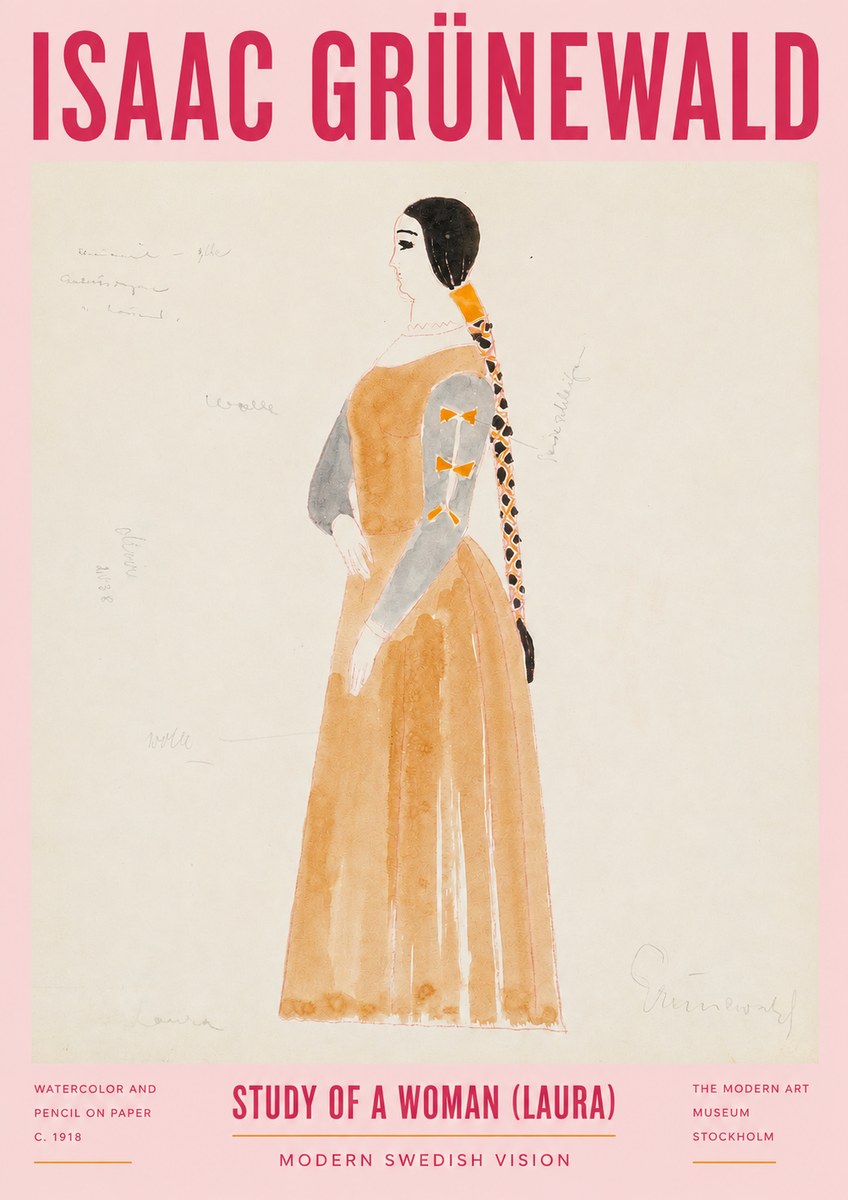 Isaac Grünewald Study of a Woman (Laura) No2 - Poszter