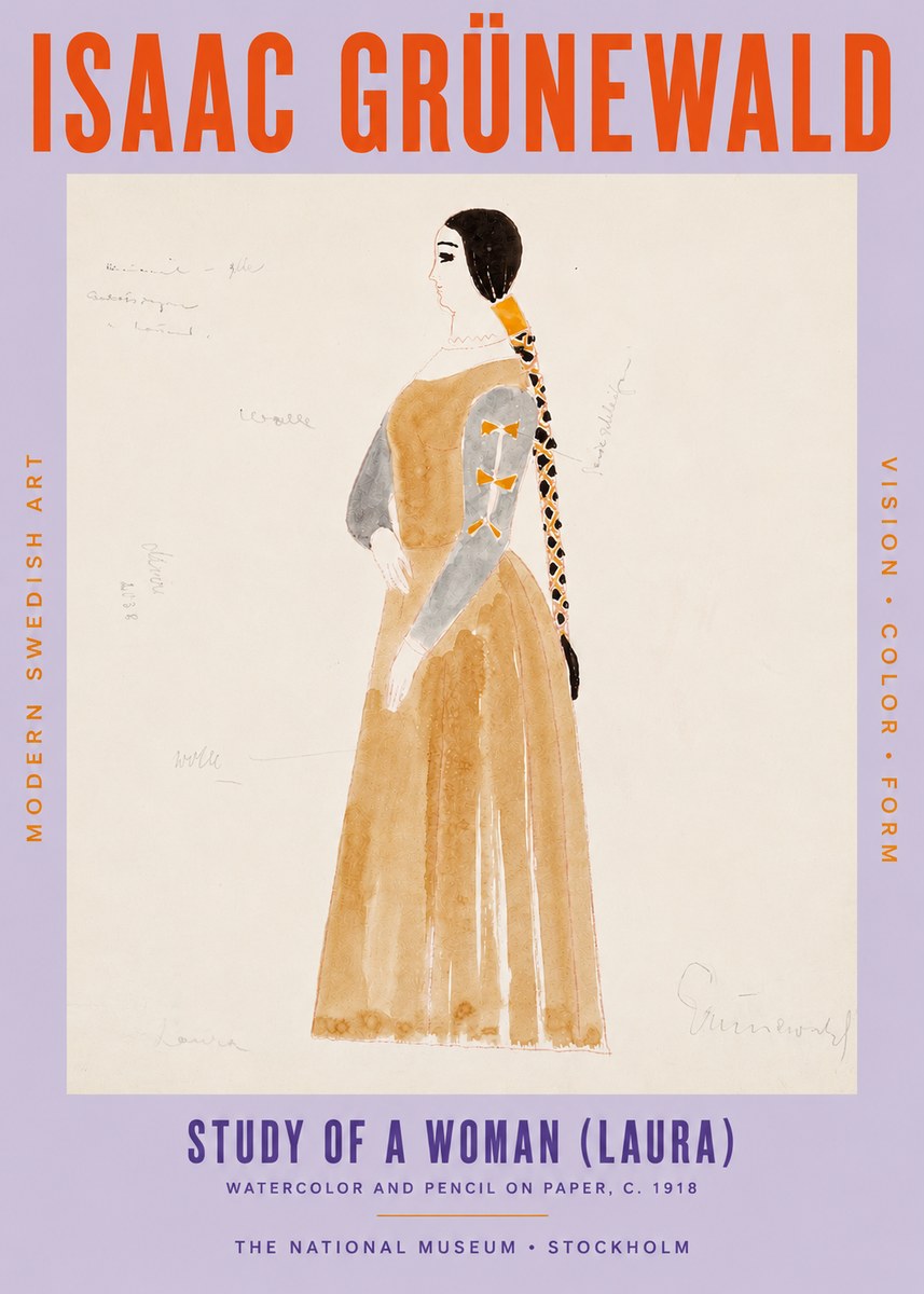 Isaac Grünewald Study of a Woman (Laura) No5 - Poszter