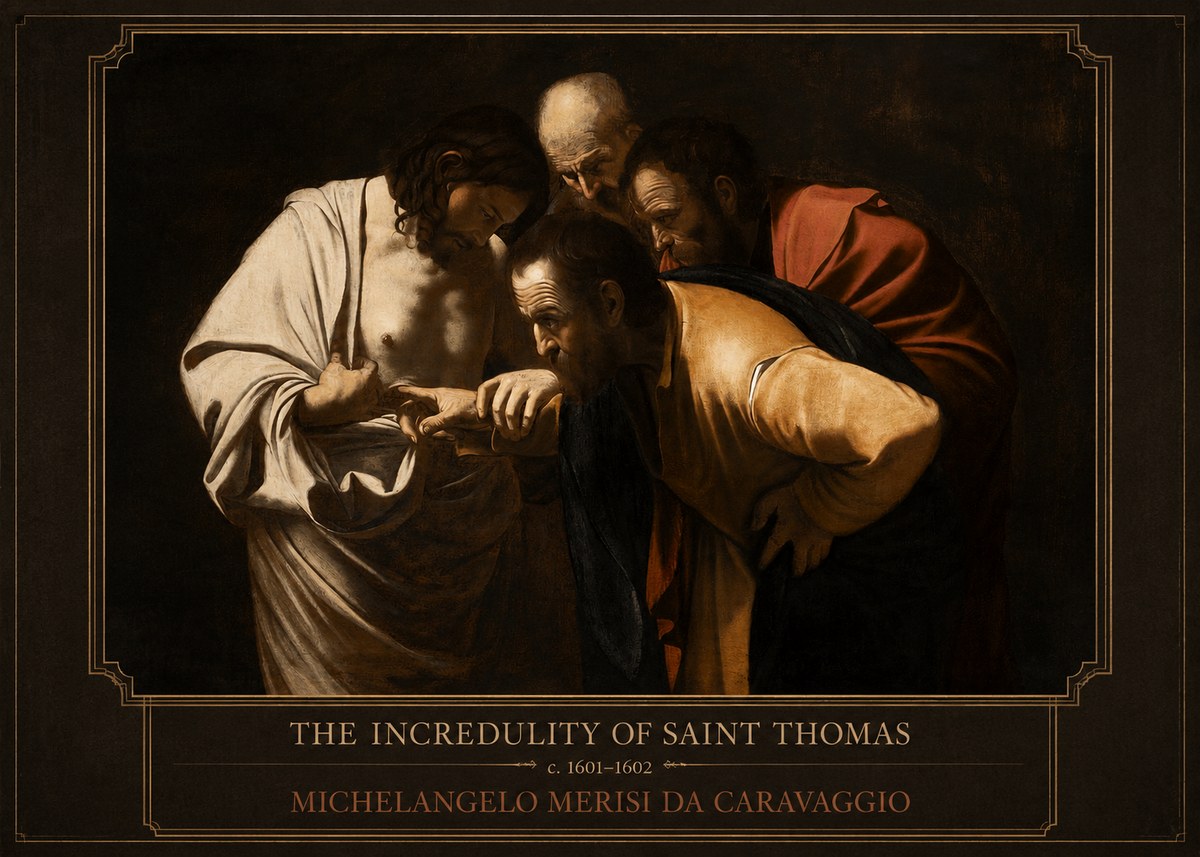 Michelangelo Merisi da Caravaggio The Incredulity of Saint Thomas III No1 - Poszter