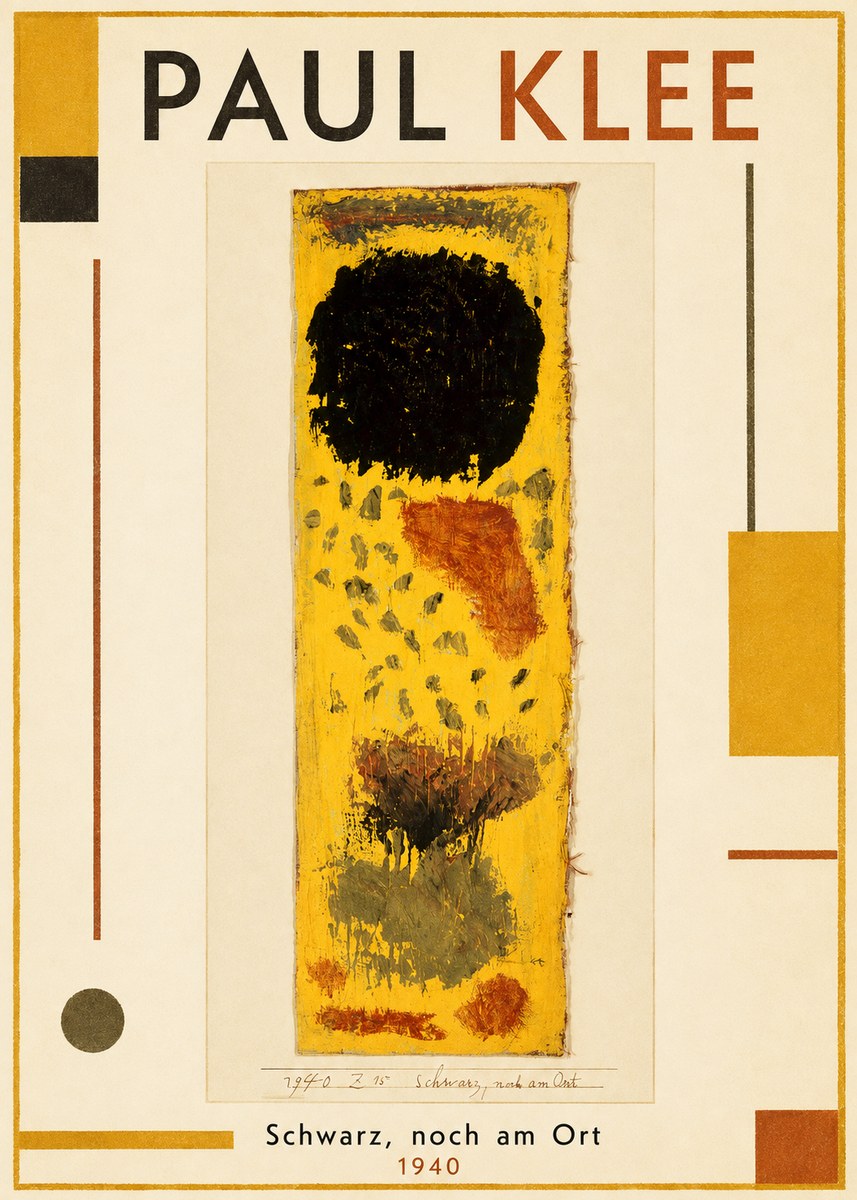 Paul Klee Schwarz, Noch Am Ort No1 - Poszter
