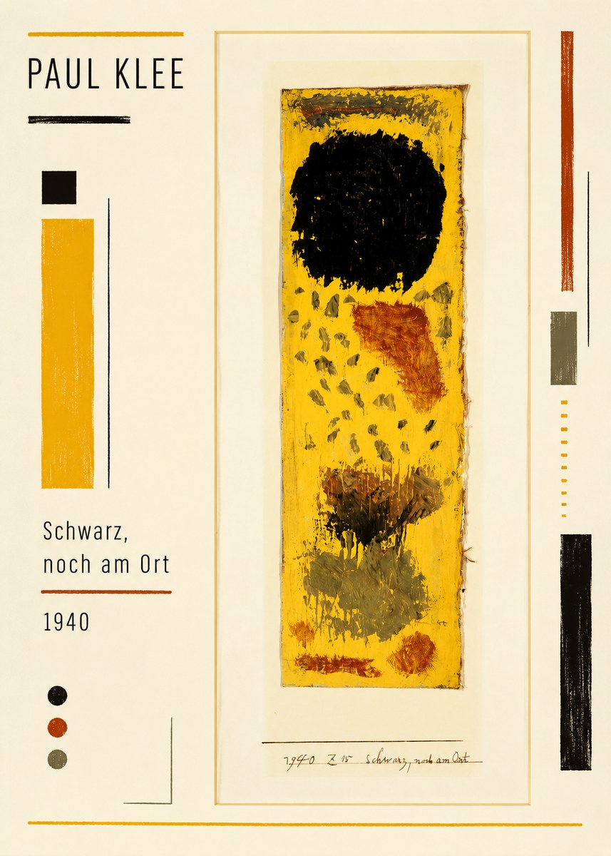Paul Klee Schwarz, Noch Am Ort No2 - Poszter
