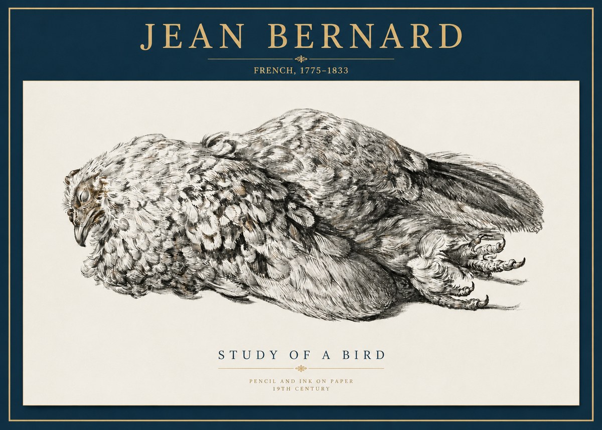 Jean Bernard Study of a Bird I No5 - Poszter