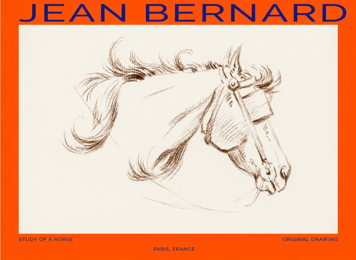 Jean Bernard Study of a Horse I No1 - Poszter