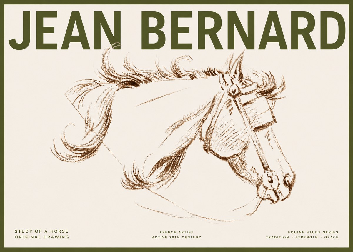 Jean Bernard Study of a Horse I No5 - Poszter