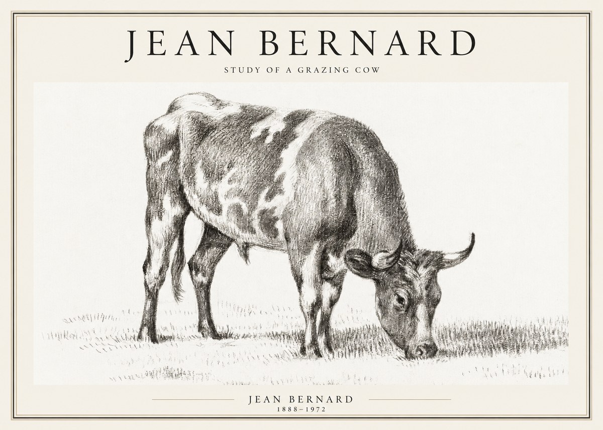 Jean Bernard Grazing Cow I No2 - Poszter