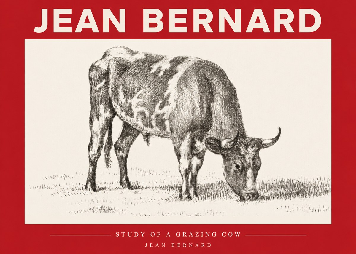 Jean Bernard Grazing Cow I No3 - Poszter