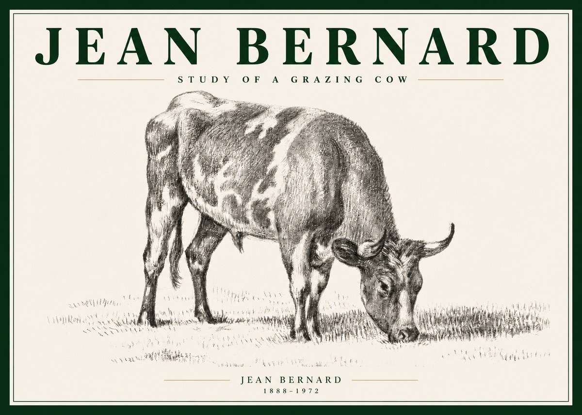 Jean Bernard Grazing Cow I No5 - Poszter