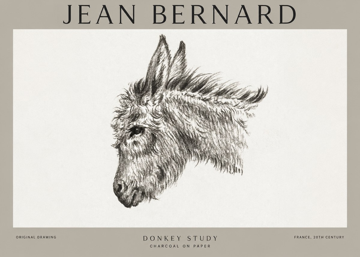 Jean Bernard Donkey Study I No1 - Poszter