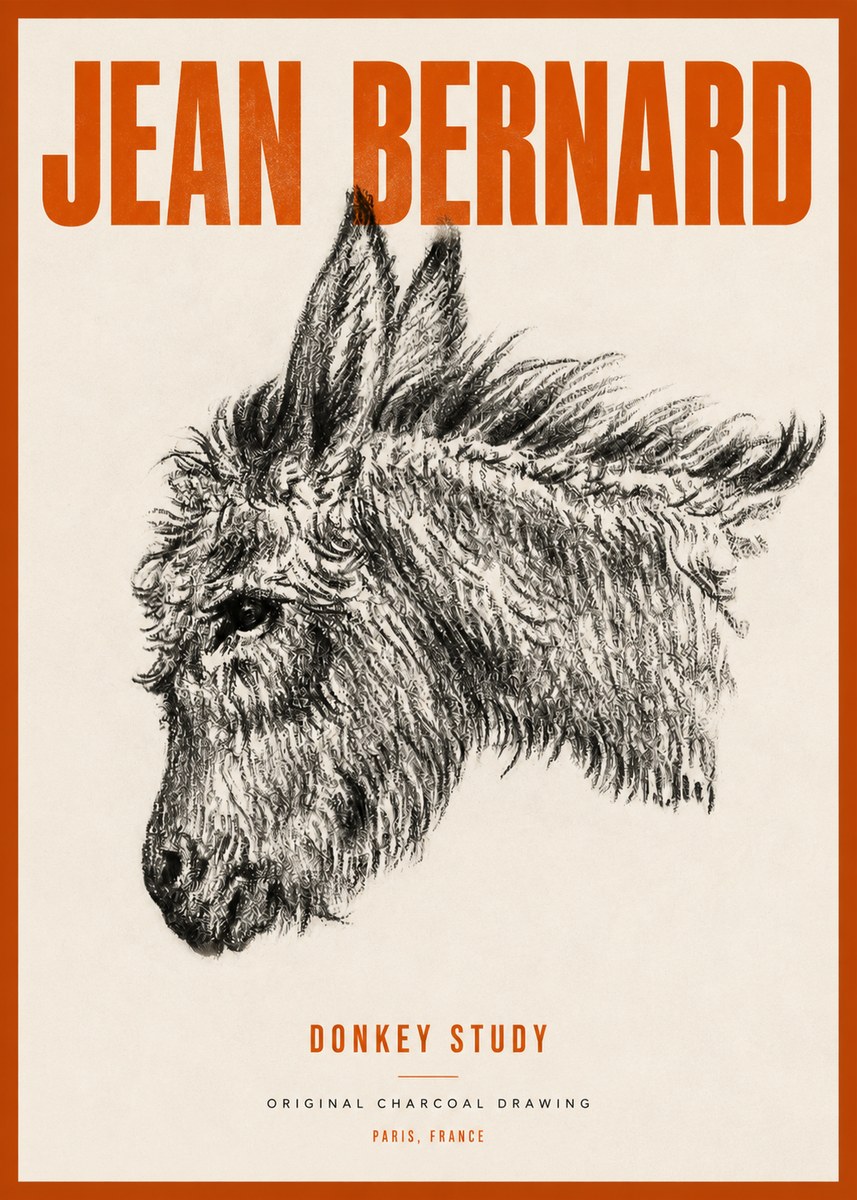Jean Bernard Donkey Study I No4 - Poszter